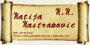 Matija Maštrapović vizit kartica